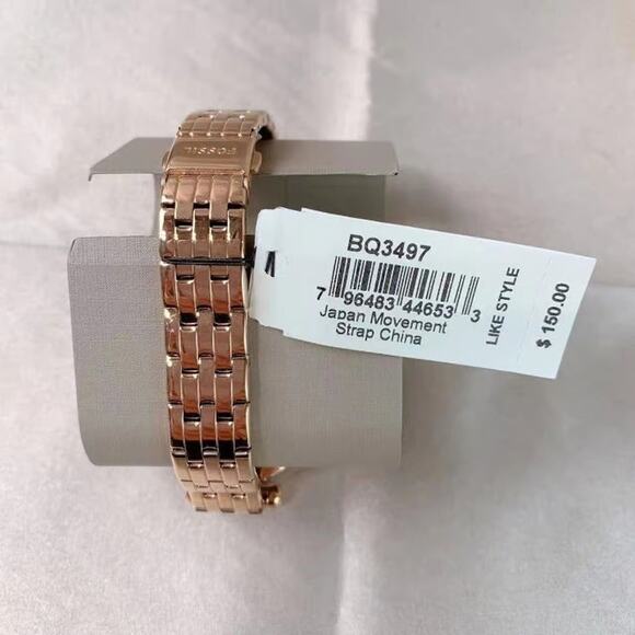 Fossil BQ3497 Tillie Three-Hand Rose Gold-Tone Stainless Steel Watch - Picture 5 of 5